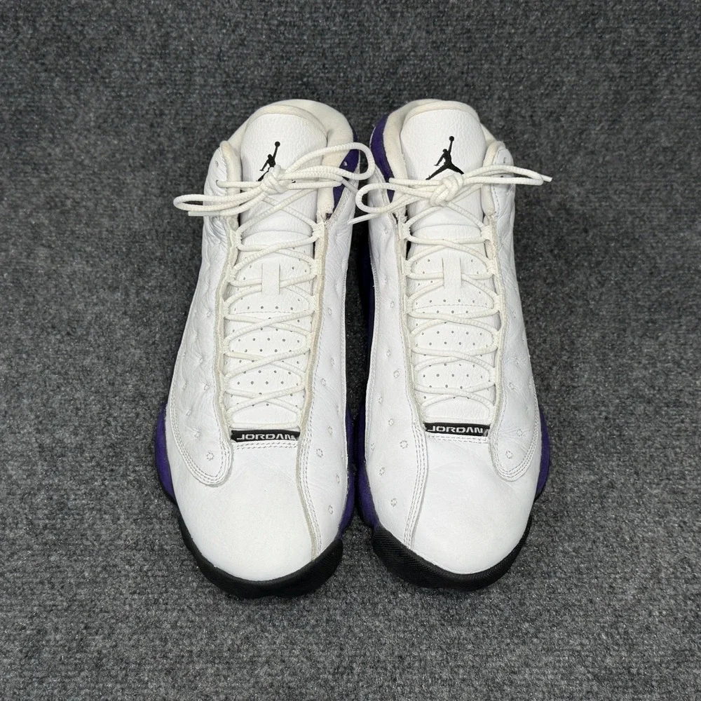 Jordan 13 Retro Shoes Men's 12 White Purple‎ Lakers Athletic Hooping Sneakers